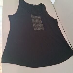 GAP Black Tank Top with Front Beaded Panel